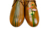 handpainted Italian comfortable cognac chukka boots shoes with flower design