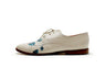 handpainted Italian comfortable oxford ivory shoes with leaf design