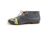 handpainted Italian comfortable charcoal chukka boots with cubism design