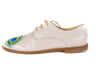 handpainted Italian comfortable oxford ivory shoes with peacock design