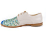 handpainted Italian comfortable oxford ivory shoes with peacock design