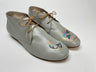 handpainted Italian comfortable gray chukka boots with fish design