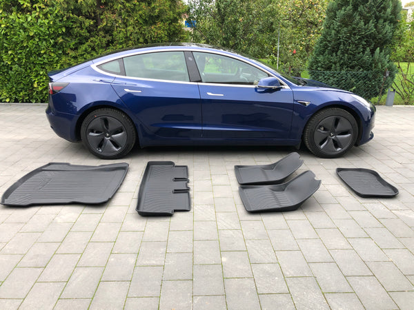 Tesla 3 All-Weather Matten 5-Delige Complete Set - Rubber Matten – E-Mobility Shop
