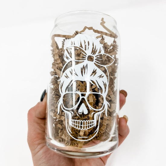 Skeleton Peace Beer Can Glass with Lid and Straw – Bella Vita Jewelry