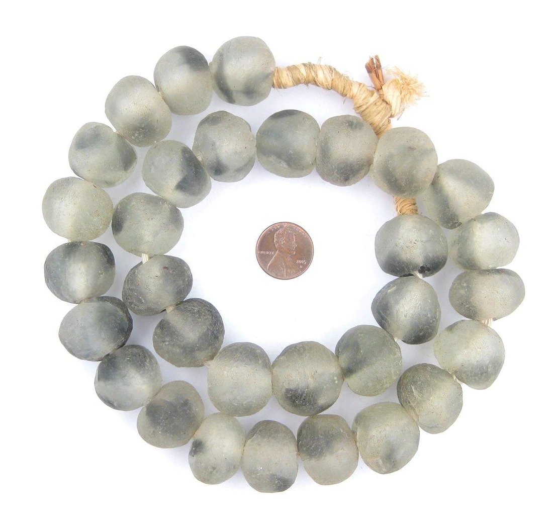 Large Faceted White Kenyan Recycled Bone Beads, Necklace, 22mm