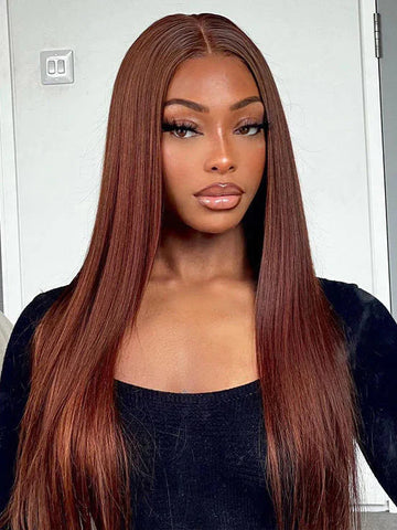 Reddish Brown Glueless Wig