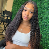 Wavymy Water Wave 13x6 Lace Front Wig Human Hair Wigs Natural Hairline 150%-180% Density Swiss Lace Wigs