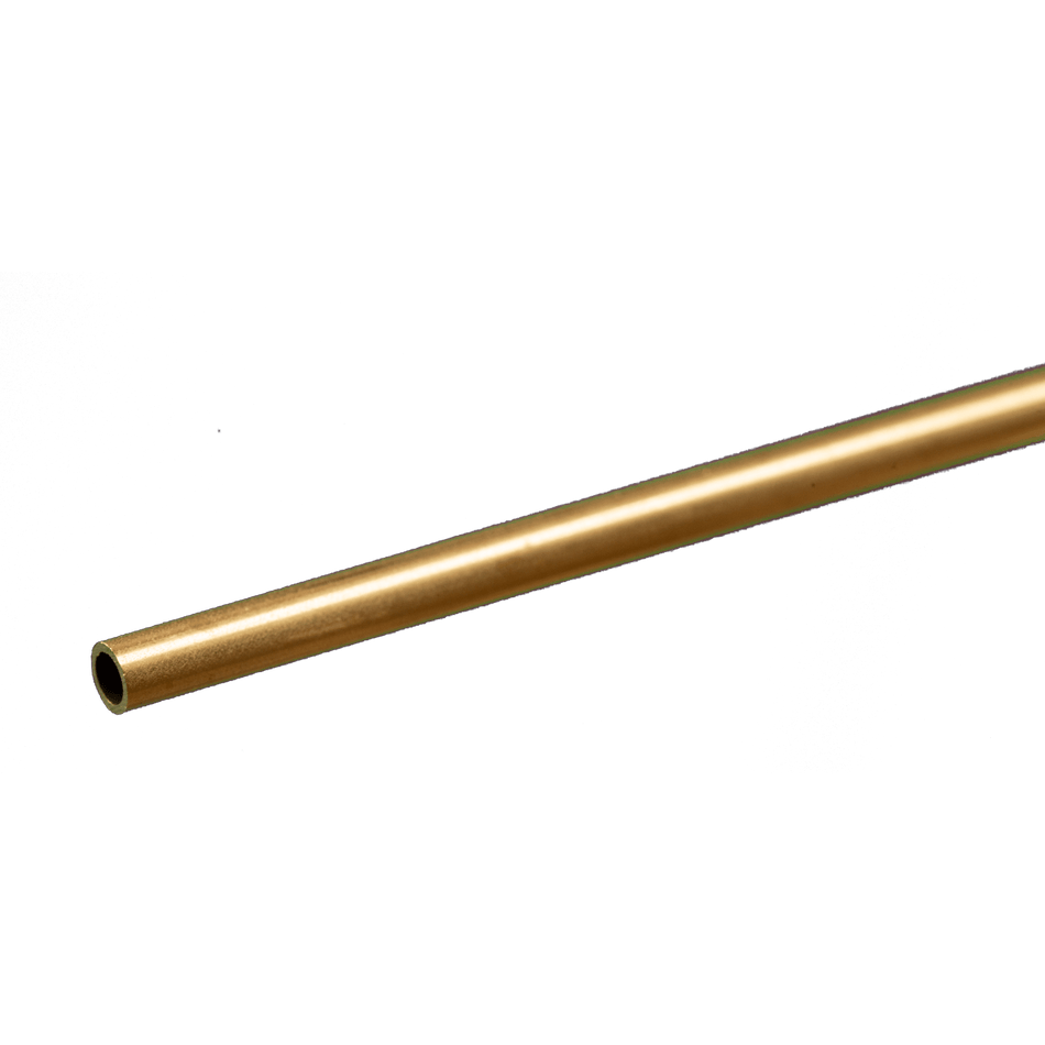 Round Brass Tube: 1/8 OD x 0.029 Wall x 12 Long (1 Piece