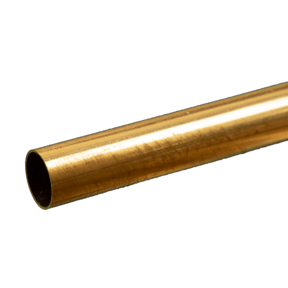 Round Brass Tube: 1/2 OD x 0.014 Wall x 12 Long (1 Piece