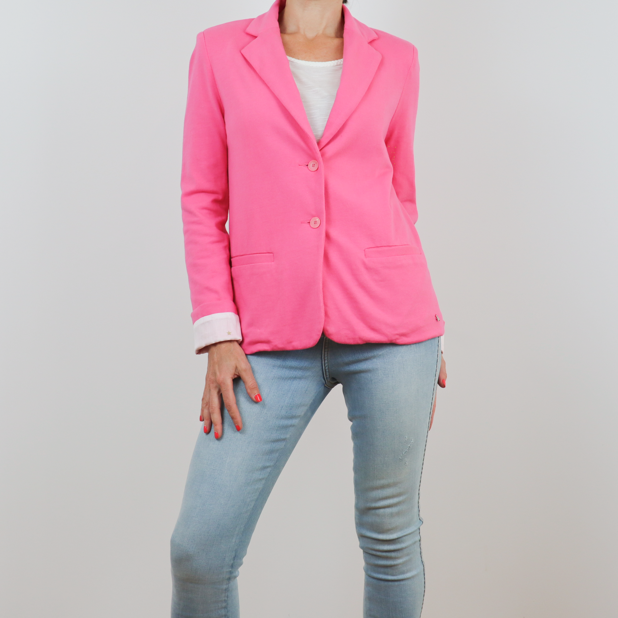 Chaqueta tipo Blazer Rosa de algodón – Vintao Closet