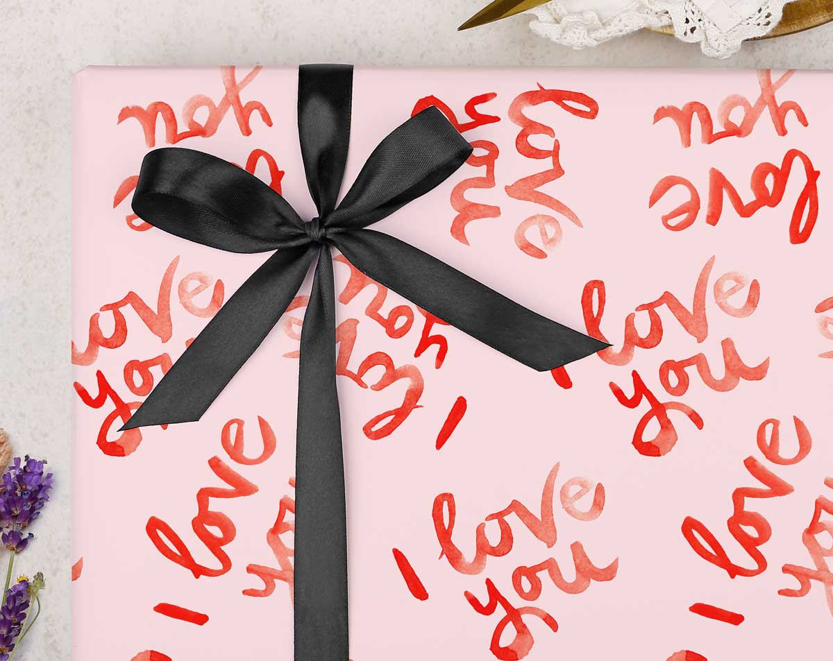 Personalized I Love You Valentines Wrapping Paper