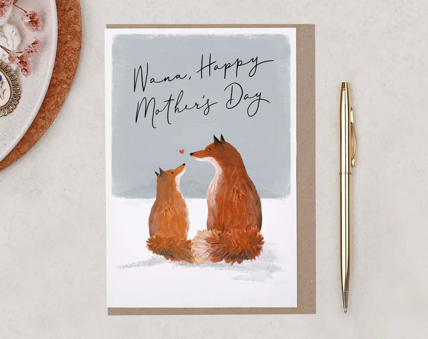 fox mothers day card for nana