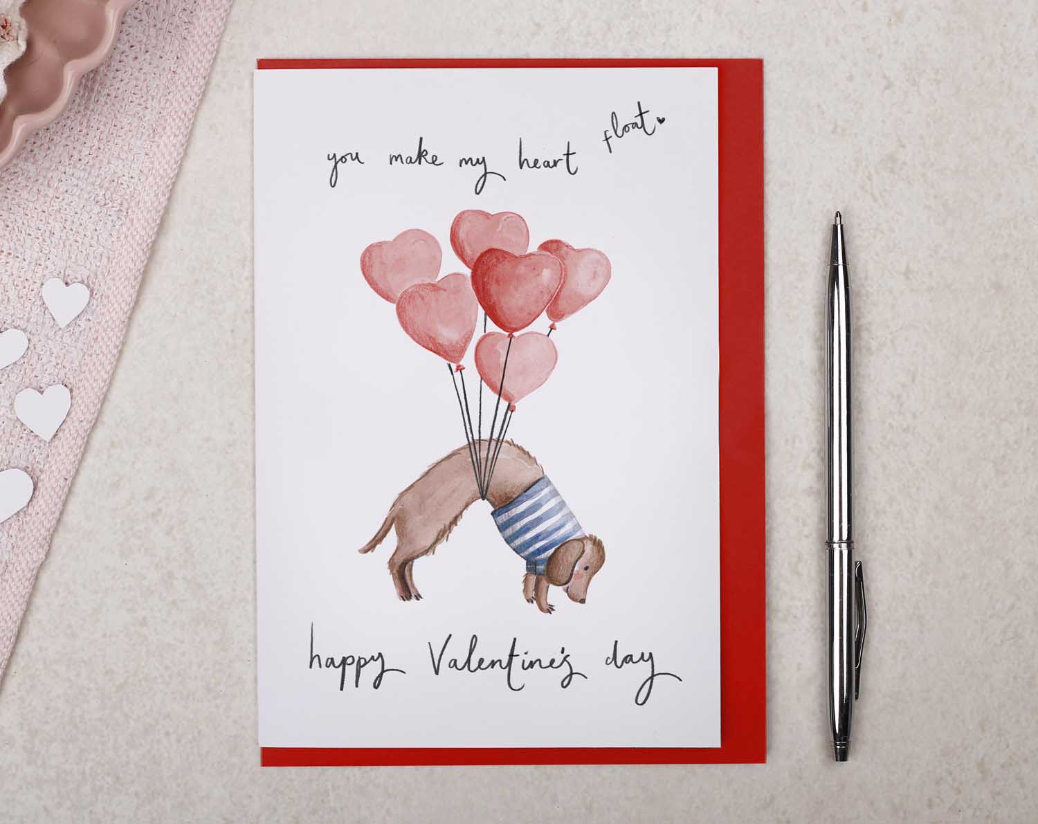 sausage dog valentine card