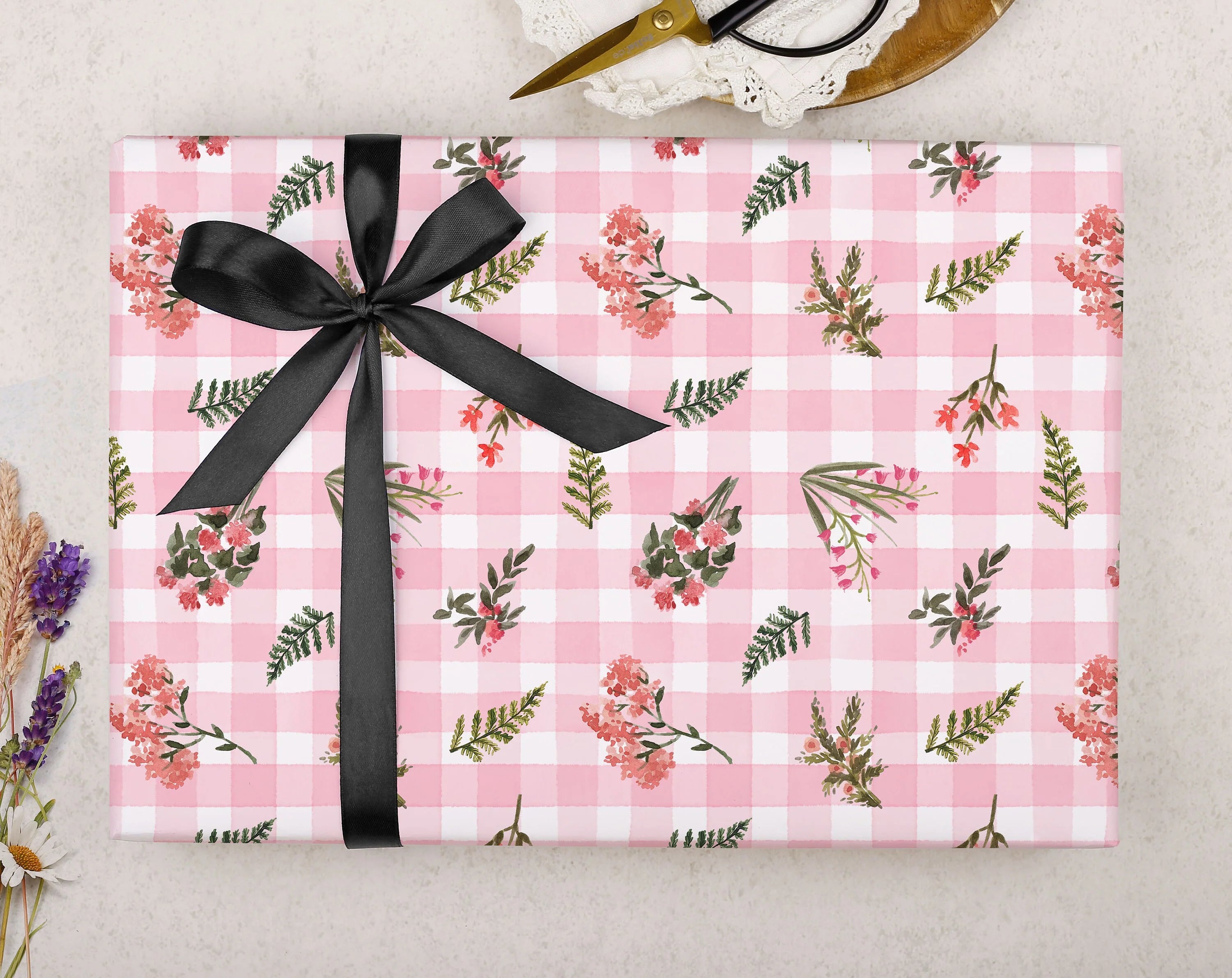 pink wrapping paper