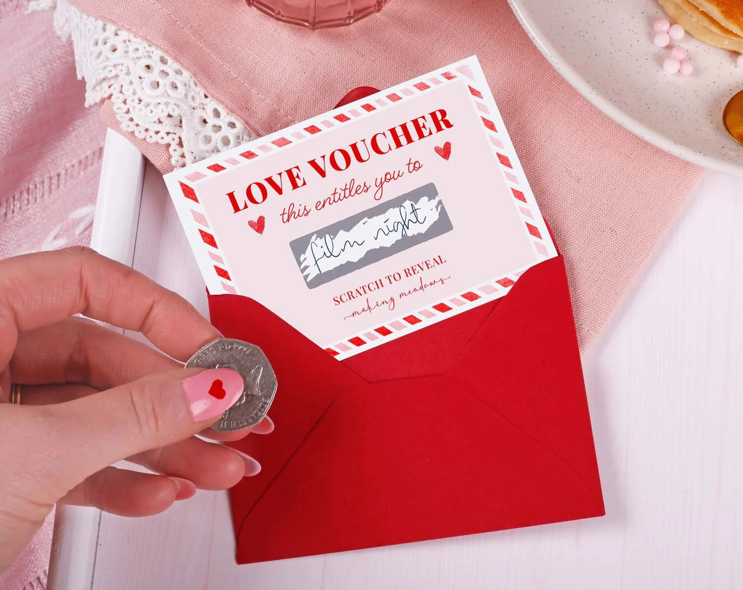 Pink Love Vouchers With Scratch Off Surprise