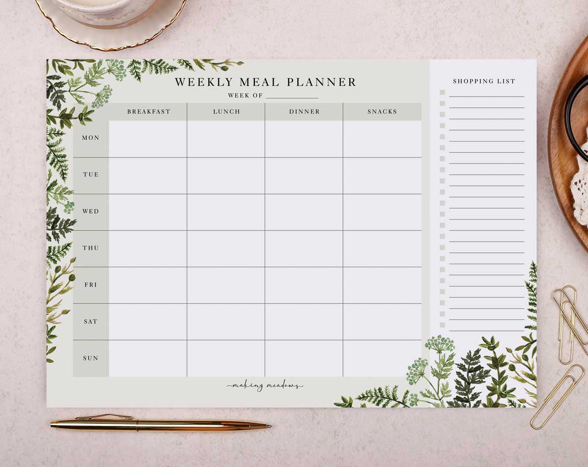 Planner Menù Settimanale – SayPaper