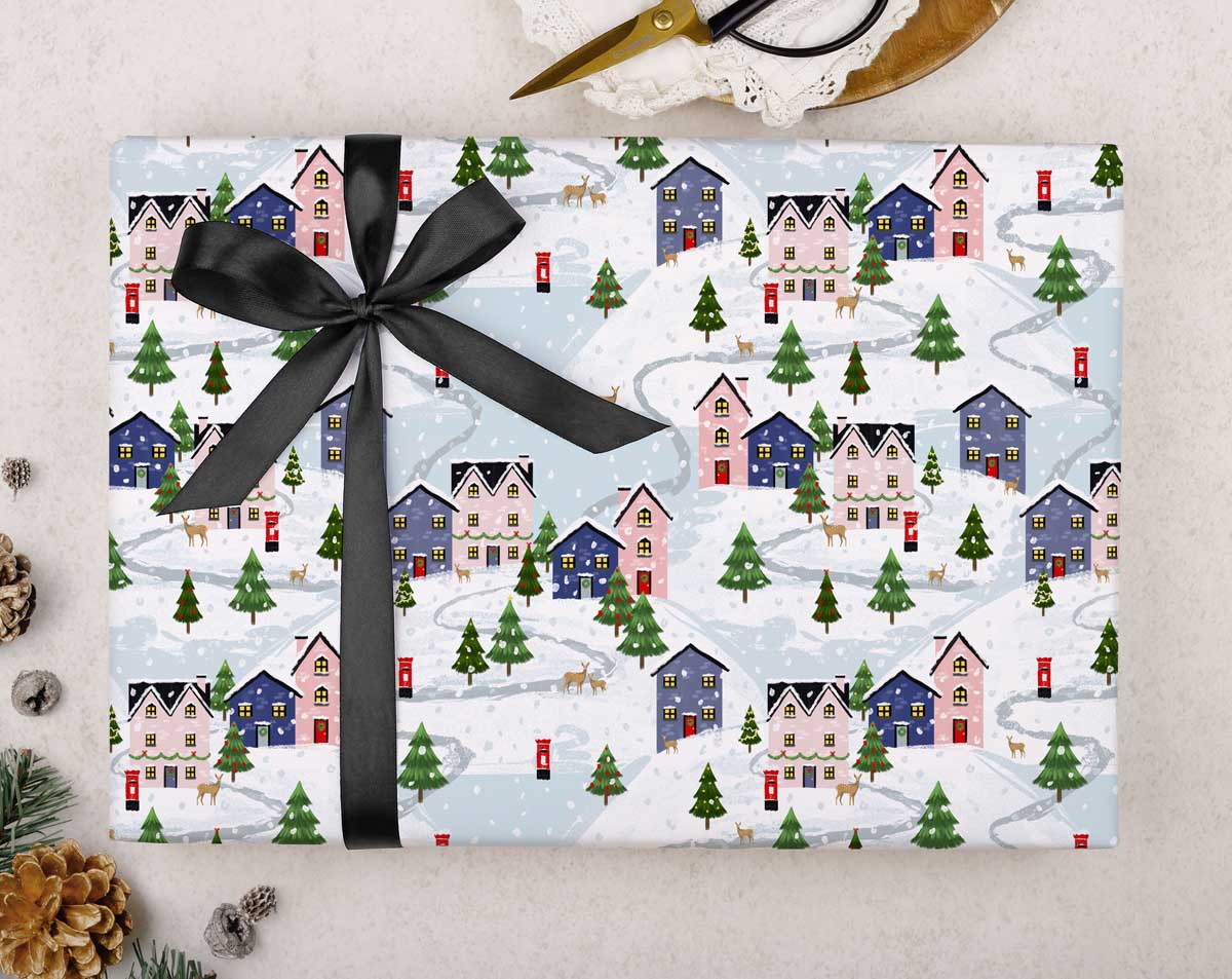 Christmas Wrapping Paper - Skates