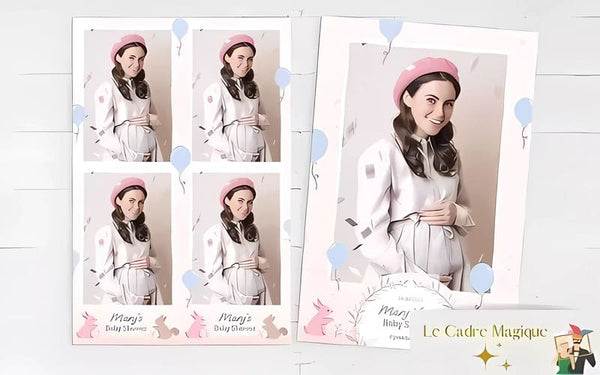 modele cadre baby shower template location photobooth avec le cadre magique