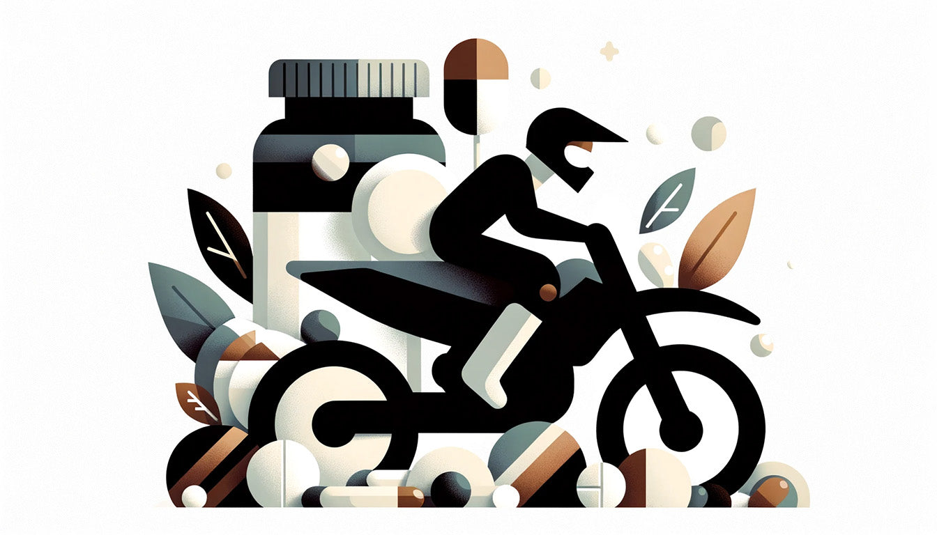 motocross och kosttillskott illustration