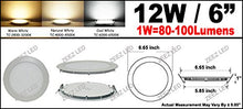Load image into Gallery viewer, ZEEZ Lighting - 12W 6&quot; (OD 6.65&quot; / ID 5.85&quot;) Round Natural White Dimmable LED Recessed Ceiling Panel Down Light Bulb Slim Lamp Fixture - 4 Packs
