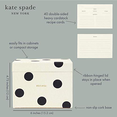Kate Spade New York Recipe Box with 40 Double Sided Recipe Cards, Deco –  HomeLoft - New Zealand