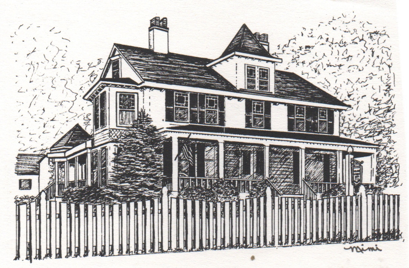 Old Village Green Inn line drawing