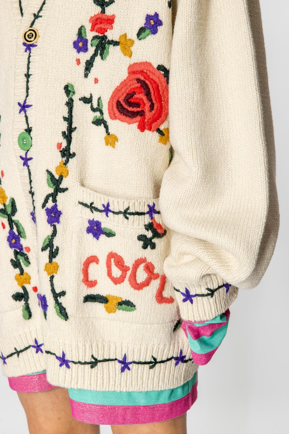 COOL TM | HANDKNITTED EMBROIDERED CARDIGAN