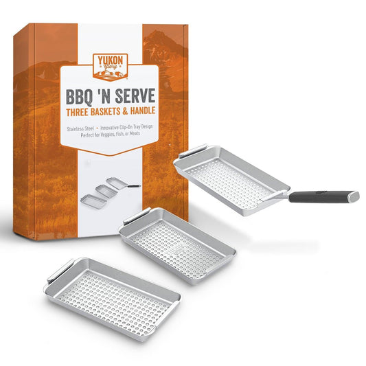 Food Prep BBQ Tray - The Yukon Glory™ Grill Prep Trays Include Plastic Marinade  Container for