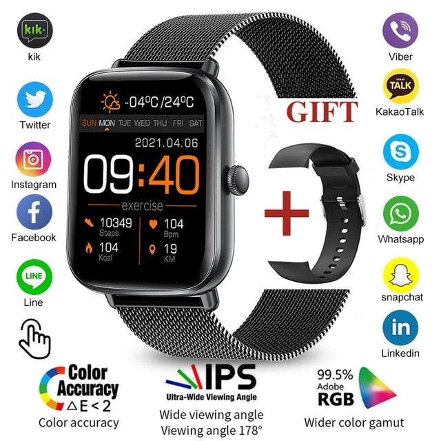 2022 New Bluetooth Heart Rate Monitor Smart Watch Men Full Touch Dial Call Fitness Tracker IP67 Wate