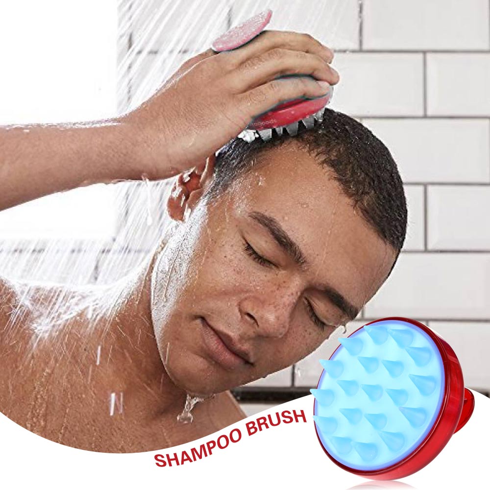 1Pcs Spa Slimming Massage Hair Shampoo Brush Silicone Head Body Scalp Brush Resin Comb Shower Bath B