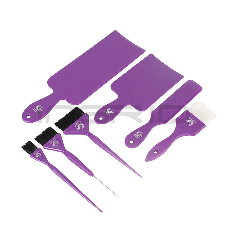 7pcs/set Hair Dye Kit Hair Coloring Brush Board Set Balayage Brush Styling Brush for Salon Dyeing Ba