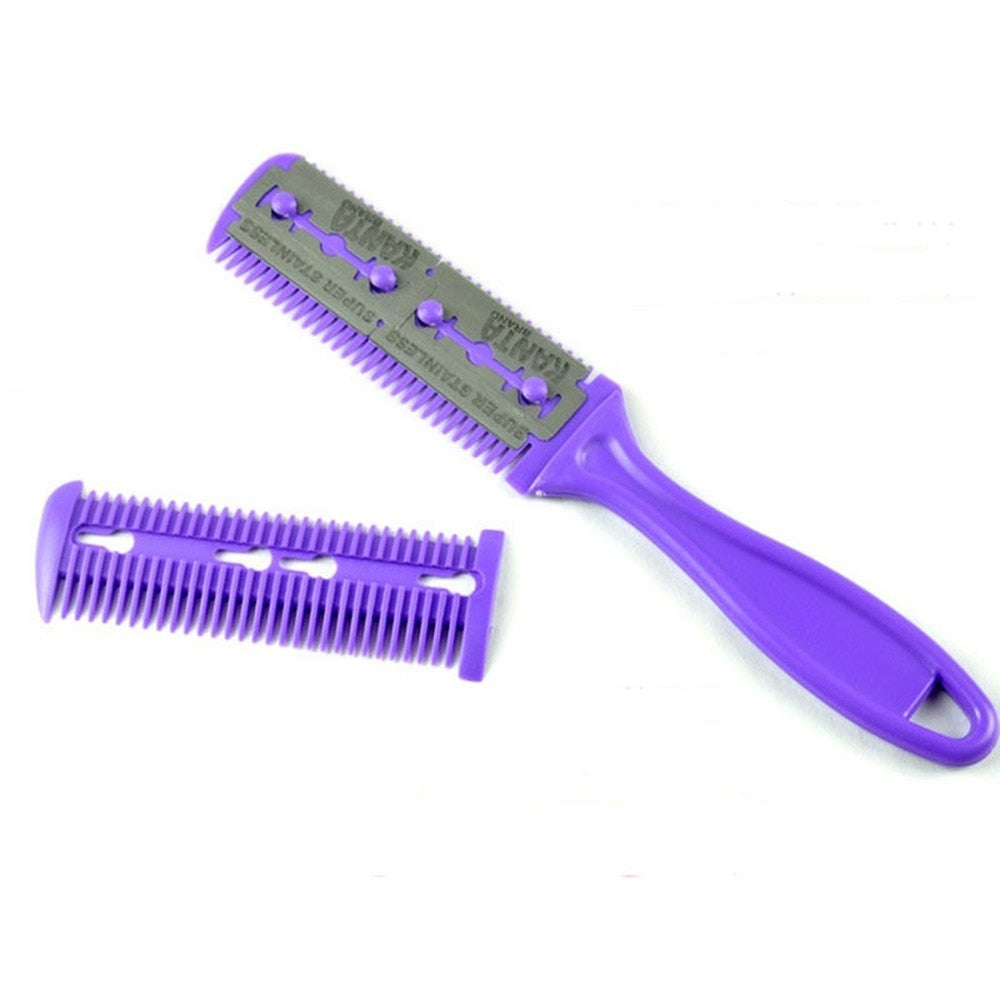 1pc Hair Cutting Comb Hair Brushes with Razor Blades Hair Trimmer Cutting Thinning Tool Barber Tool 