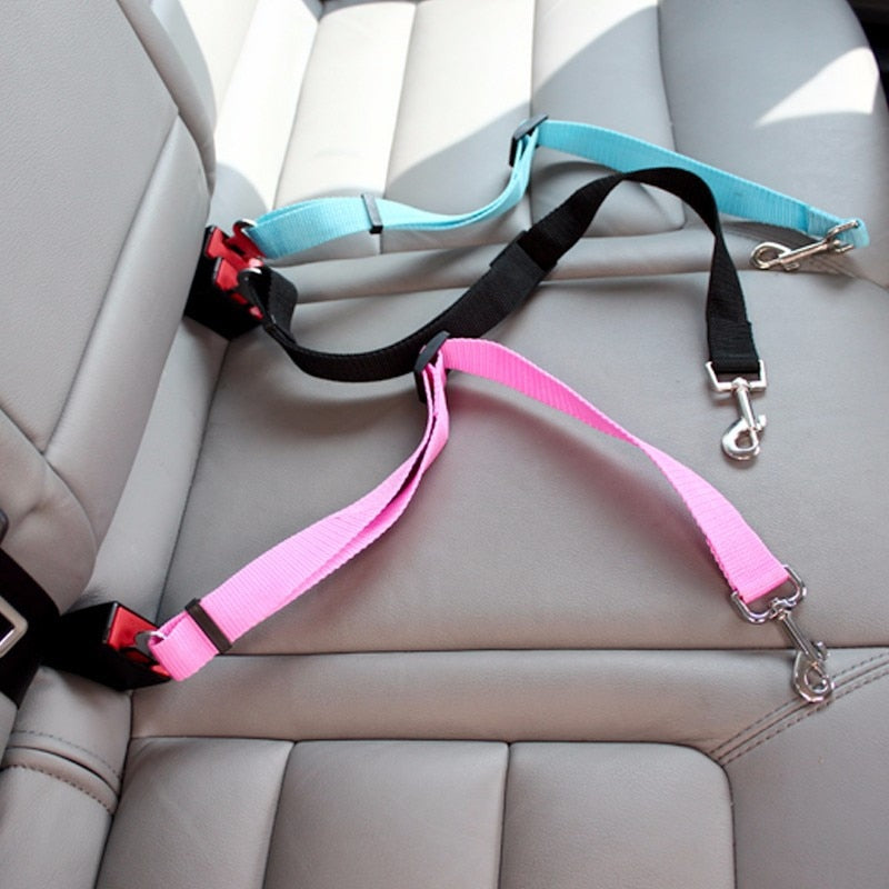 Pet Dog Cat Car Seat Belt Dog Accessories Adjustable Harness Lead Leash Small Medium Travel Clip Pup