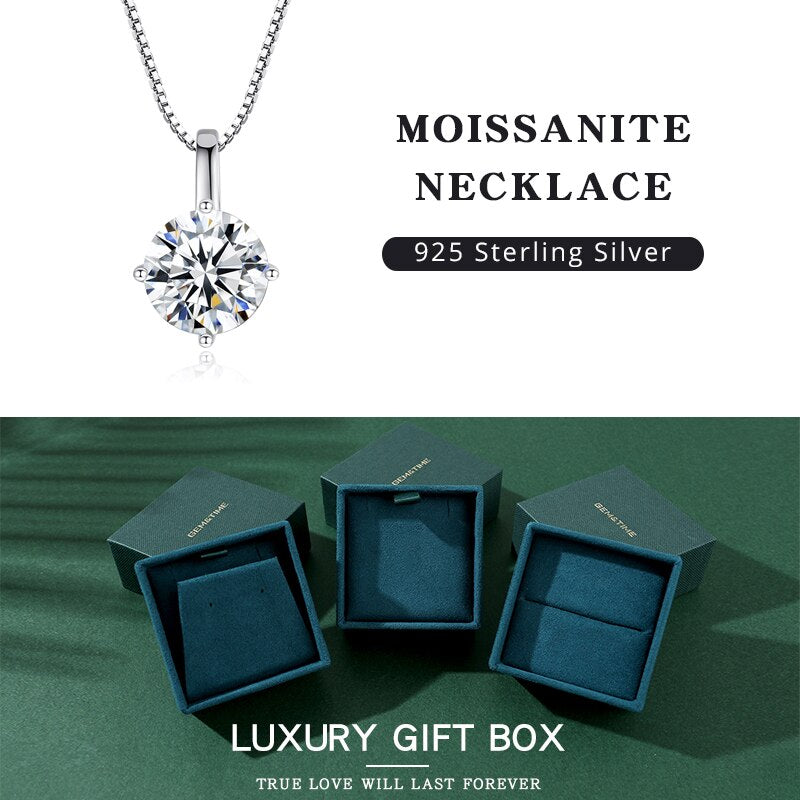 SP-LAM 1Ct Moissanite Stone Pendant Necklaces Summer Trendy 925 Sterling Silver 2022 Woman Necklace 