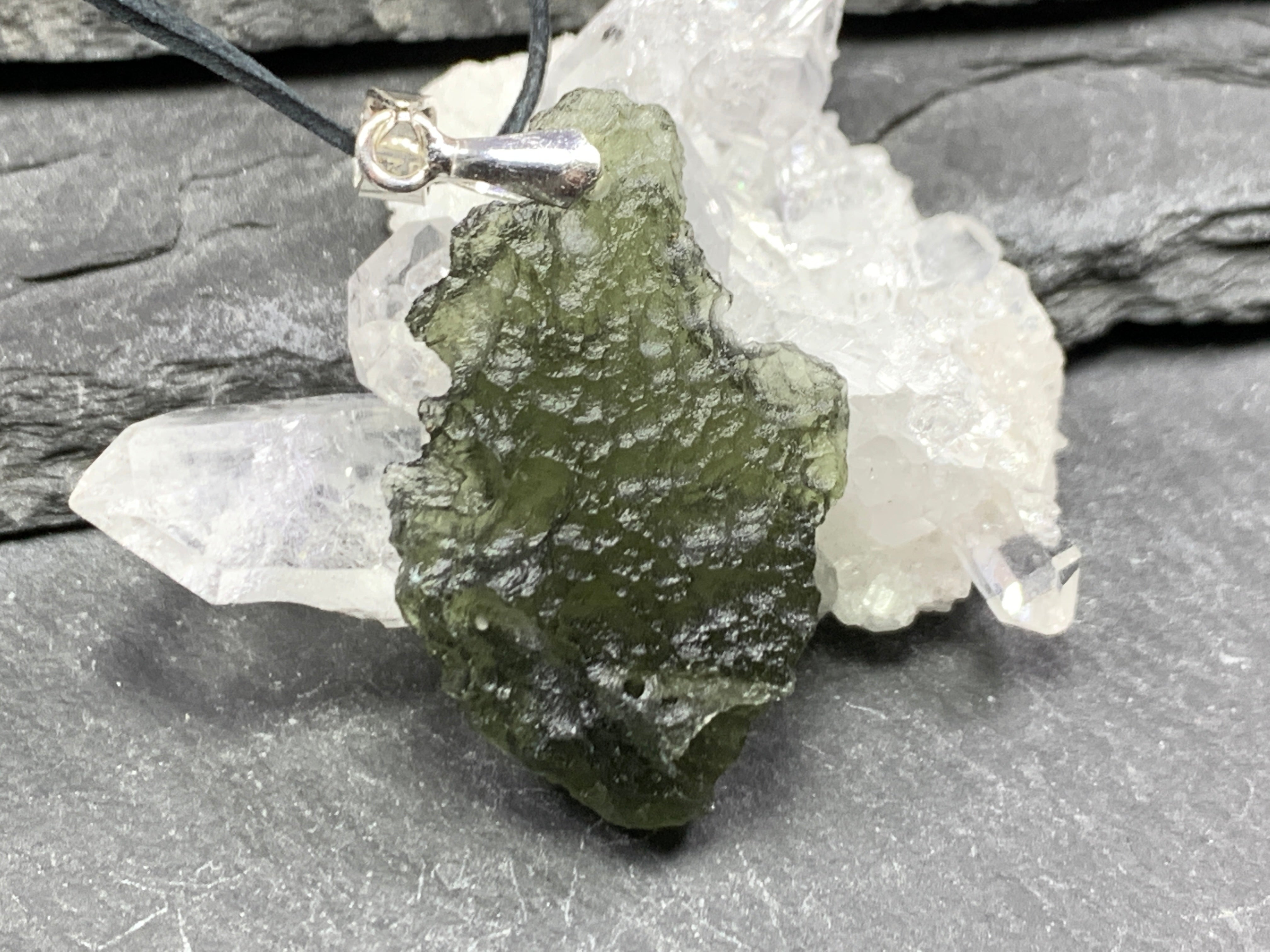 Sterling Silver Bali Style Moldavite Crystal Czech Republic Meteorite  Pendant | eBay