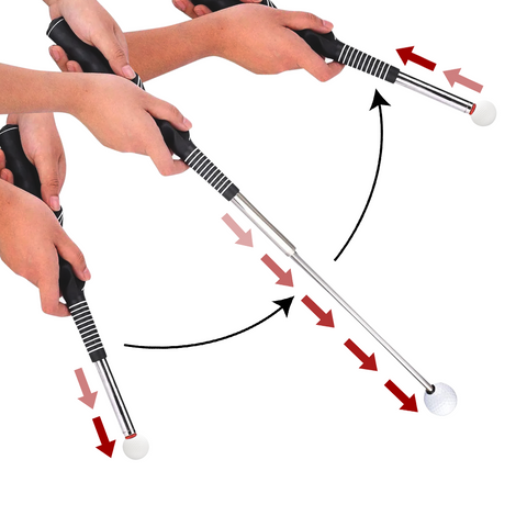 Swingflex retraceable shaft provide instant feedback on swing tempo and power