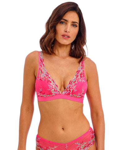 Buy A-GG Pink Floral Lace Post Surgery Front Fastening Bra 32G, Bras