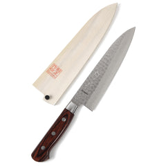 Syosaku Japanese Chef Knife Hammered Damascus VG-10 46 Layer D-Shape Magnolia Wood Handle, Gyuto 8.3-inch (210mm)