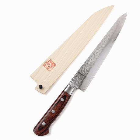 Syosaku Japanese Sushi Sashimi Chef Knife Shiroko(White Steel)-No.2 D-Shape Magnolia Wood Handle, Yanagiba 11.8-inch (300mm)