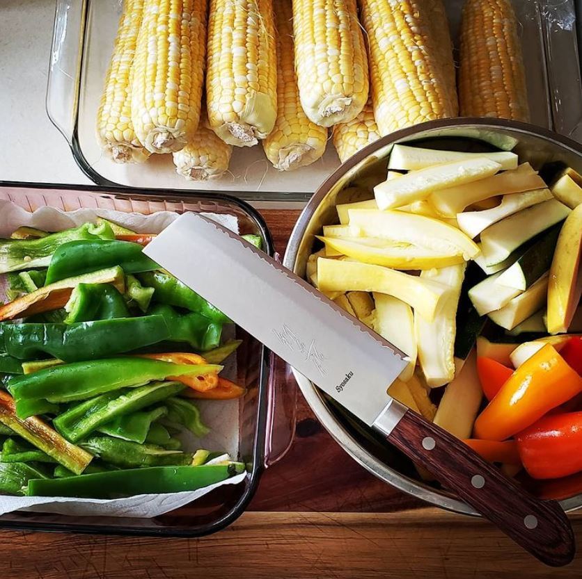 Nakiri Knife (Vegetable knife) used in cutting vegetables 