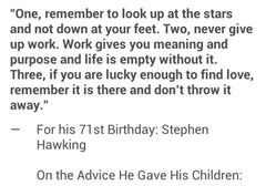 For his 71 st Birthday: Stephen Hawking