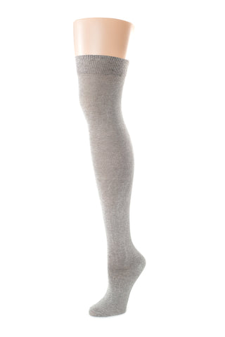 Grey Over-the-knee ribbed silk socks, Raey