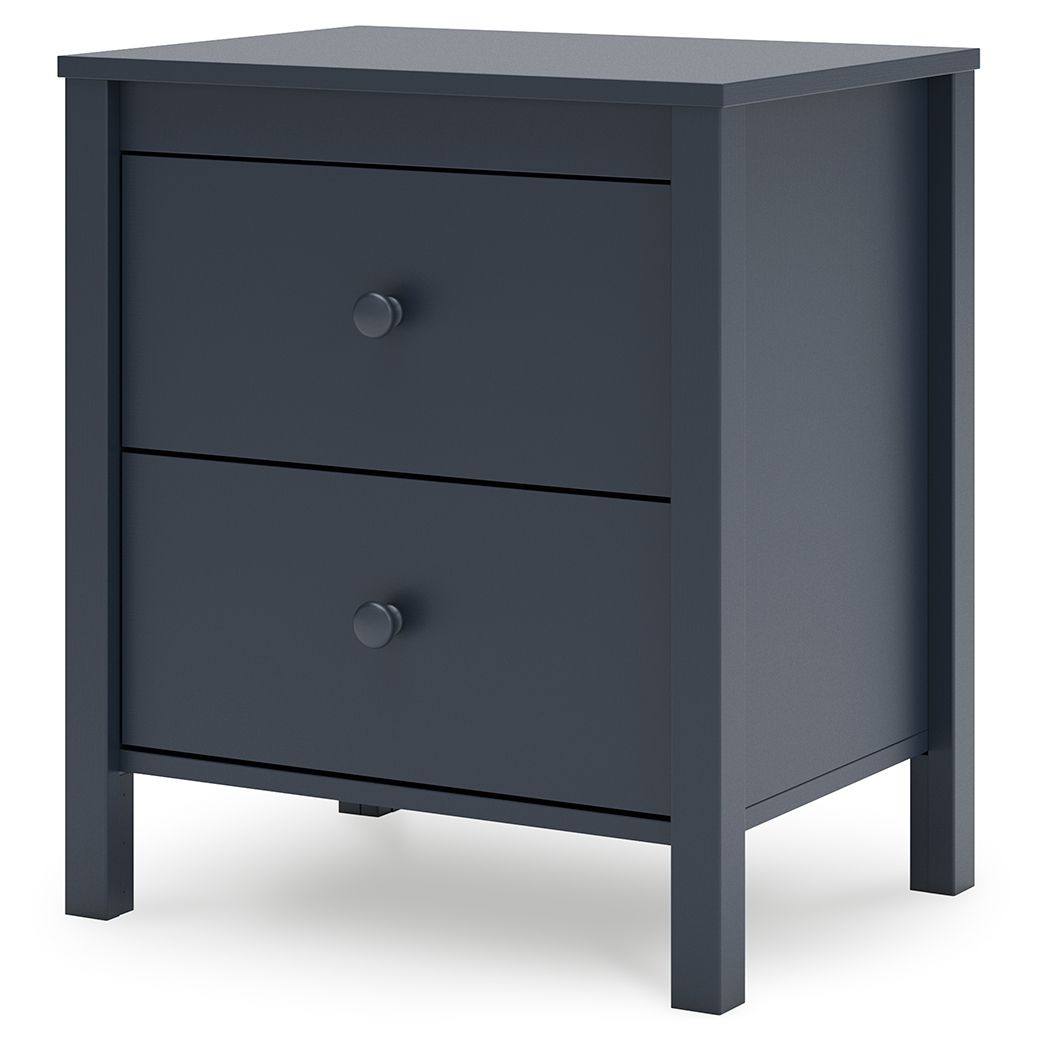 Two Drawer Night Stand in Navy Blue by Simmenfort