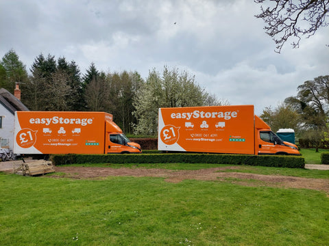 Two easyStorage vans in the countryside
