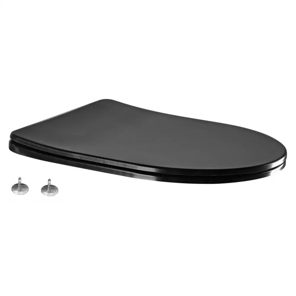 Mexen toalettsete i slim design, duroplast, sort -