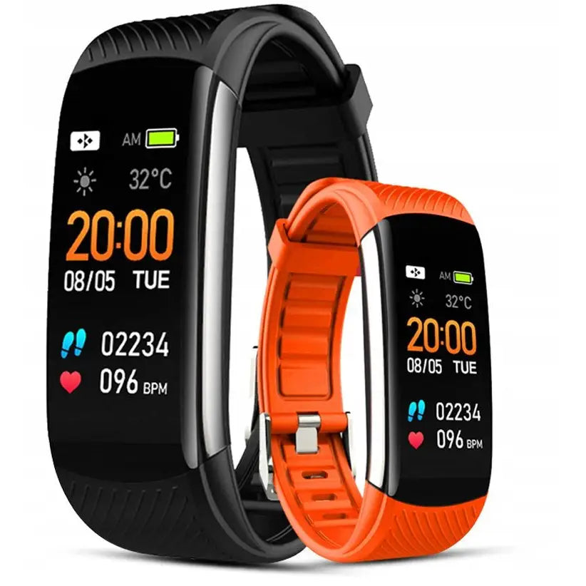 Smartband Smartklokke Skritteller SMS Hjertefrekvens + Armbånd Gravering Rød