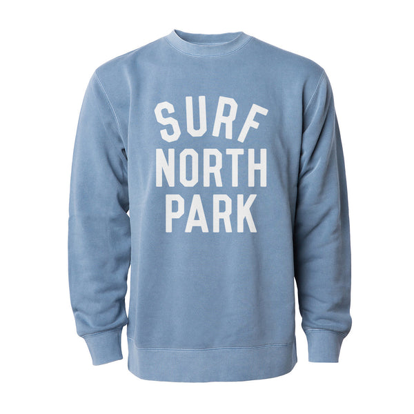 faded blue sweatshirt