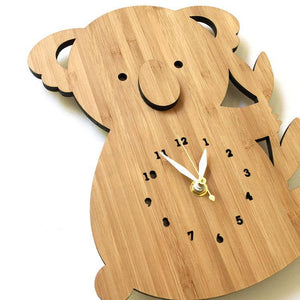 Bamboo Wood Koala Bear Wall Clock - Bambooshit