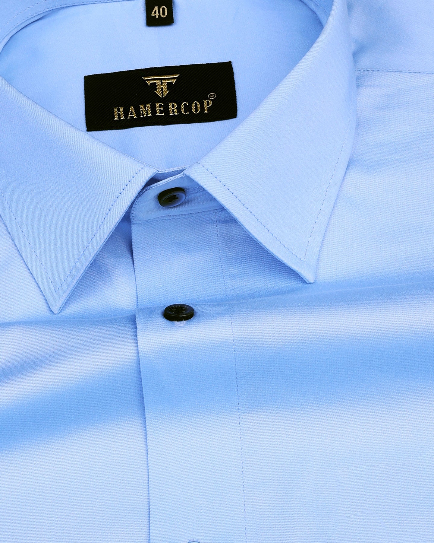 Ice Blue Soft Touch Satin Cotton Formal Shirt
