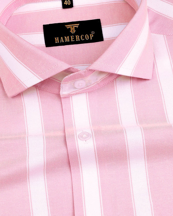 Pink Candy Multicolored Stripe Premium Cotton Shirt – Hamercop